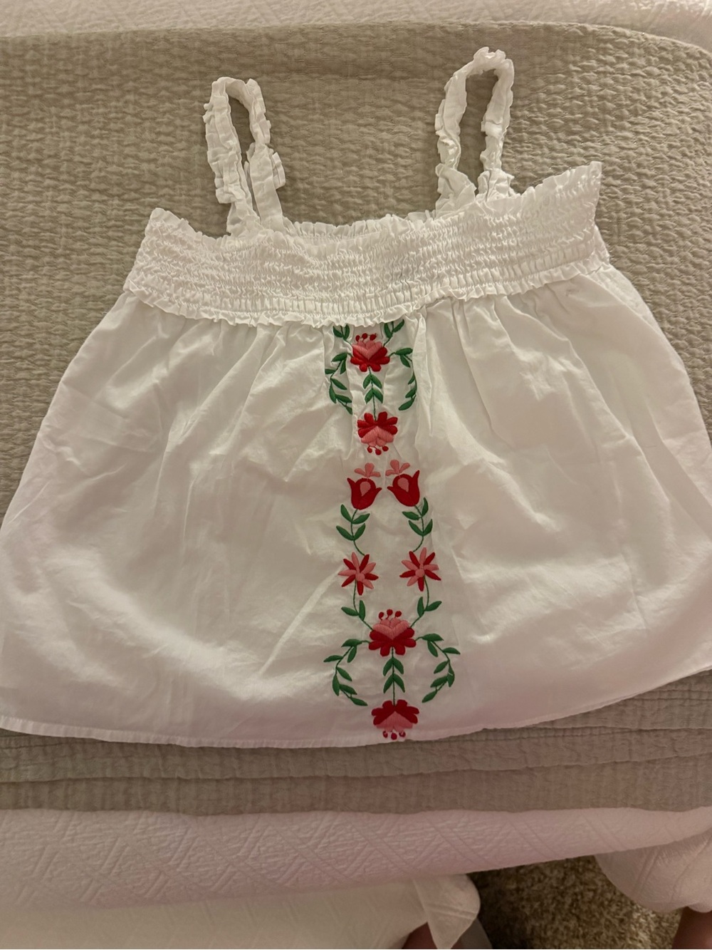 NWOT size 8 Janie & Jack girls white floral tank top